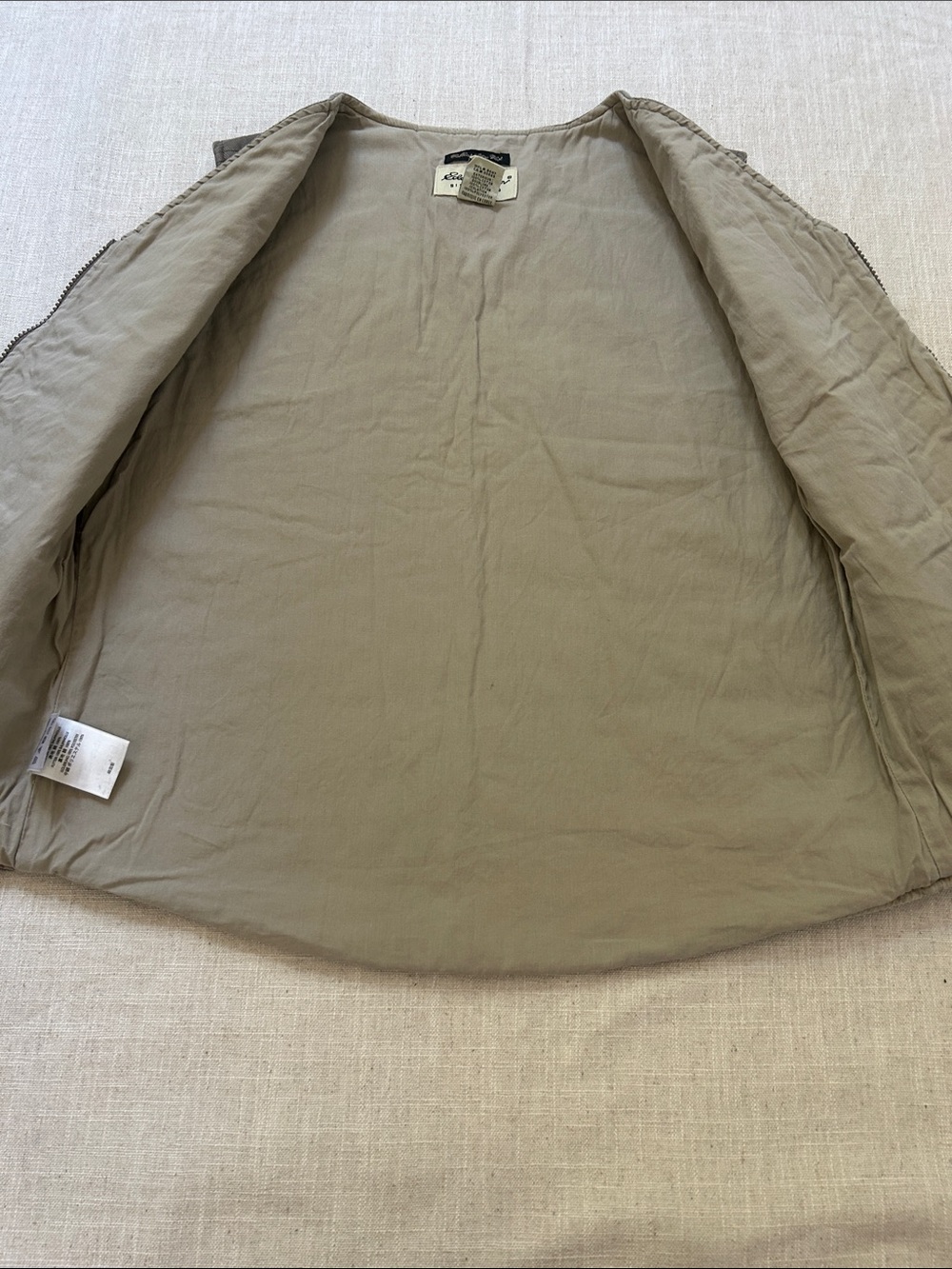Eddie Bauer Collins Bay Vest Women's S Taupe Quilted Zip-Front Outdoor Corduroy - Picture 6 of 11